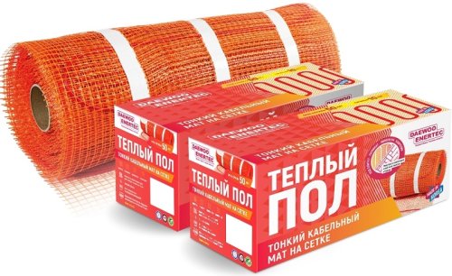 Теплый пол под плитку двухжильный Daewoo Enertec 9,0 м2 (0,5 х18,0м) 1350Вт картинка